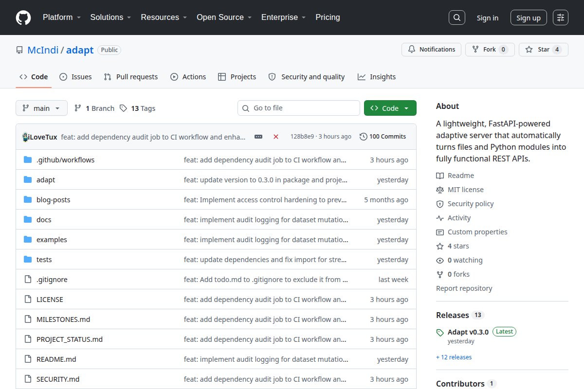 Adapt screenshot