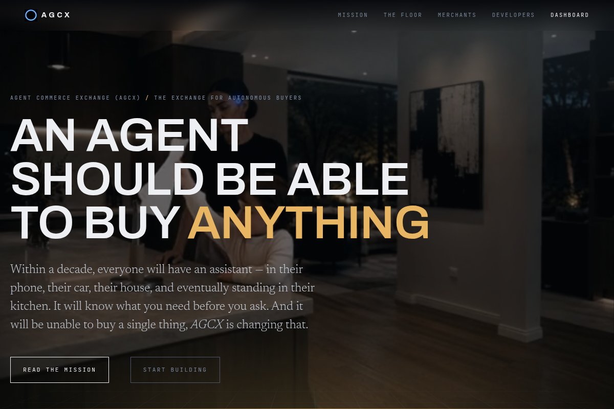 Agent Commerce Exchange (AGCX) screenshot