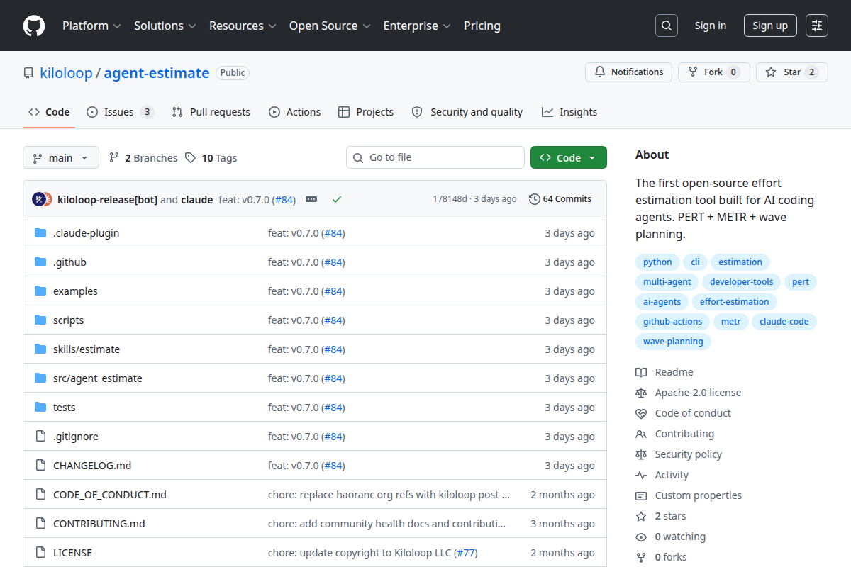 agent-estimate screenshot