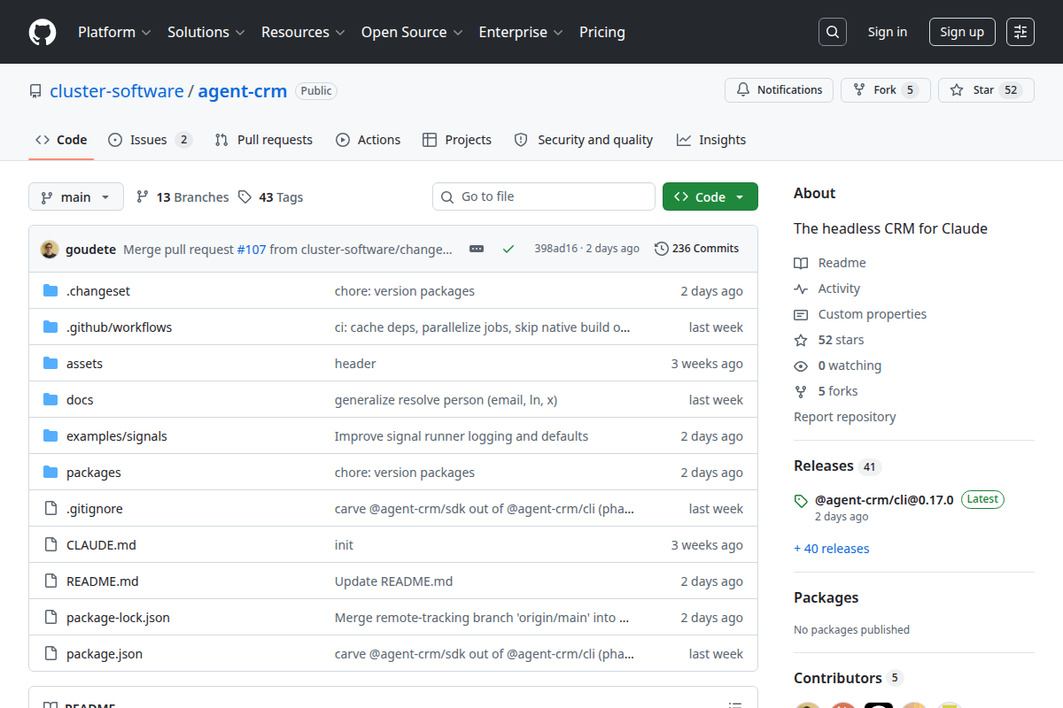 AgentCRM – Headless CRM for Claude Code screenshot