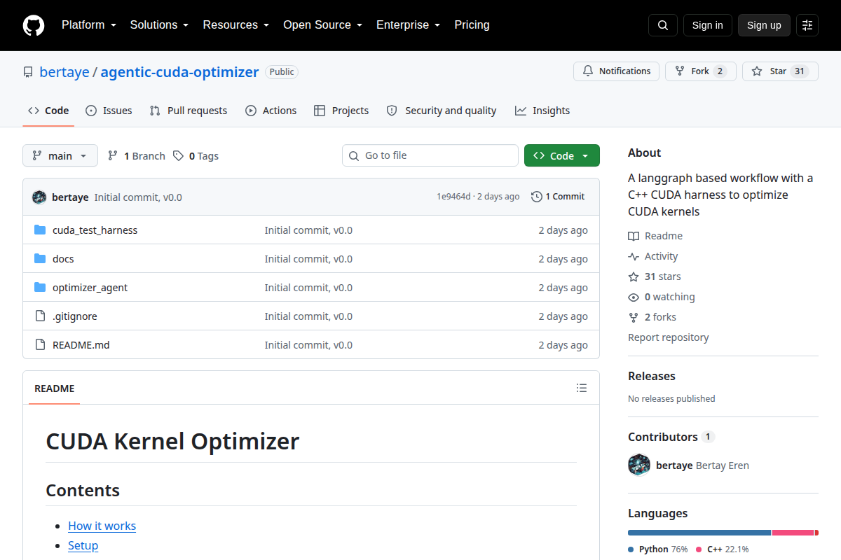 Agentic CUDA Kernel Optimizer screenshot