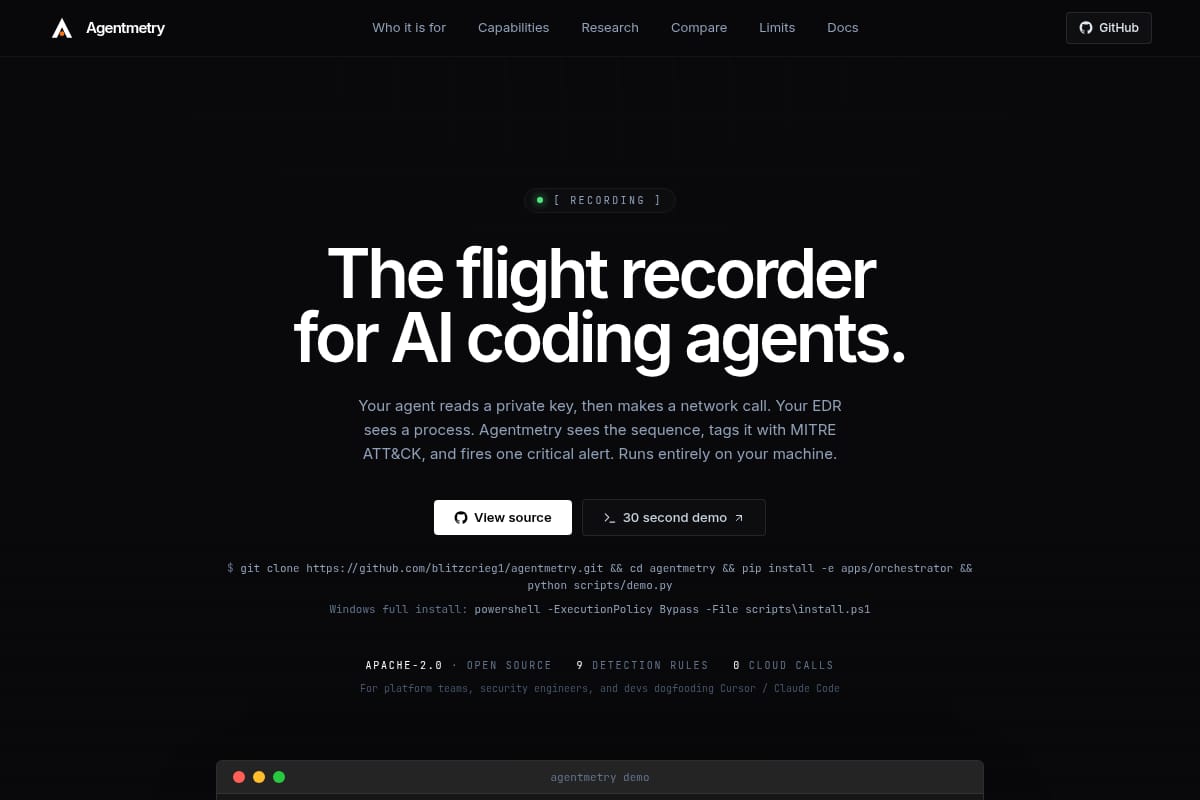 Agentmetry screenshot