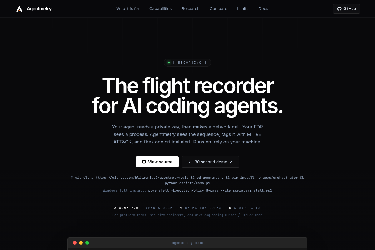 Agentmetry screenshot