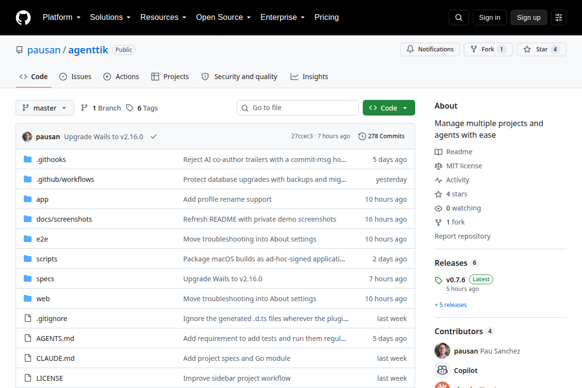 Agenttik screenshot
