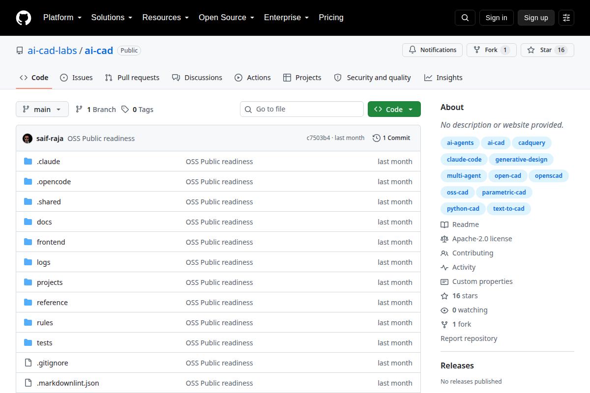 AI-CAD: An OSS Multi-Agent Harness for Mechanical Engineering CAD screenshot
