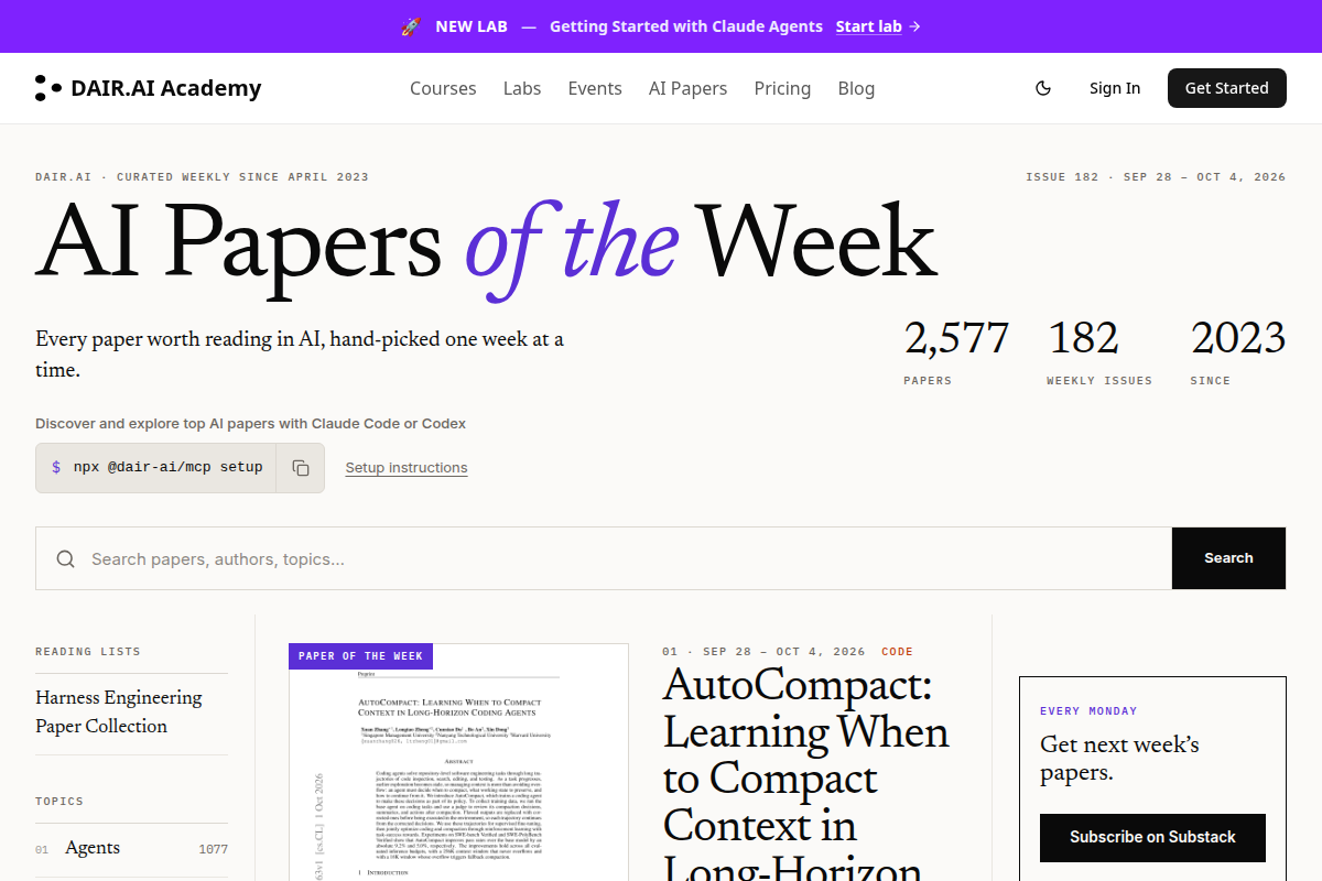 AI Papers of the Week | DAIR.AI Academy screenshot