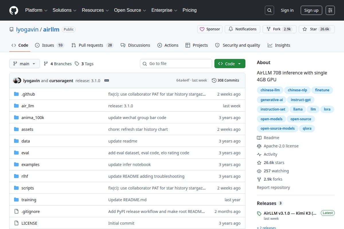 AirLLM screenshot