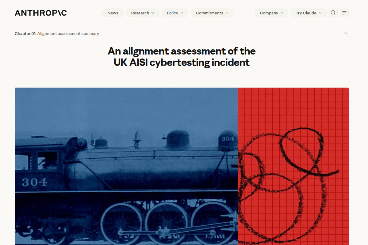 An alignment assessment of the UK AISI cybertesting incident screenshot