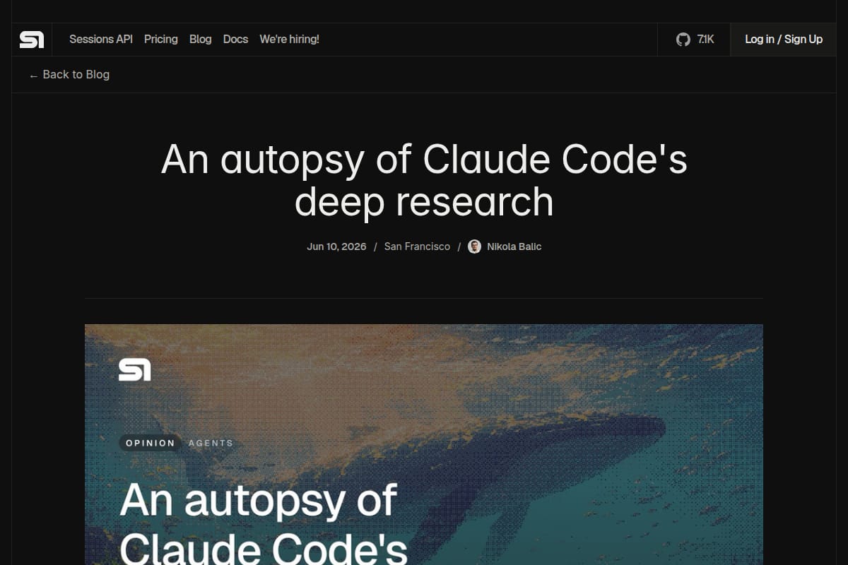 An autopsy of Claude Code's deep research screenshot