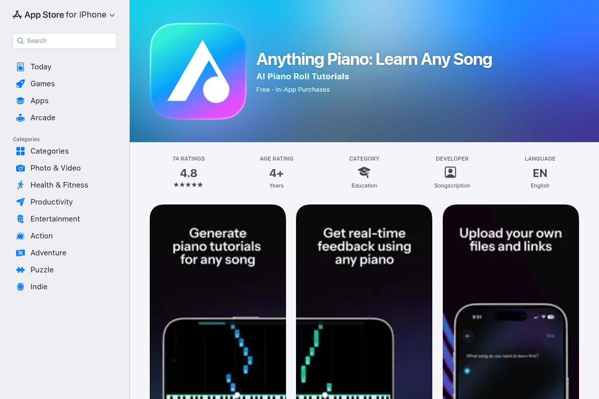 Anything Piano: Learn Any Song thumbnail