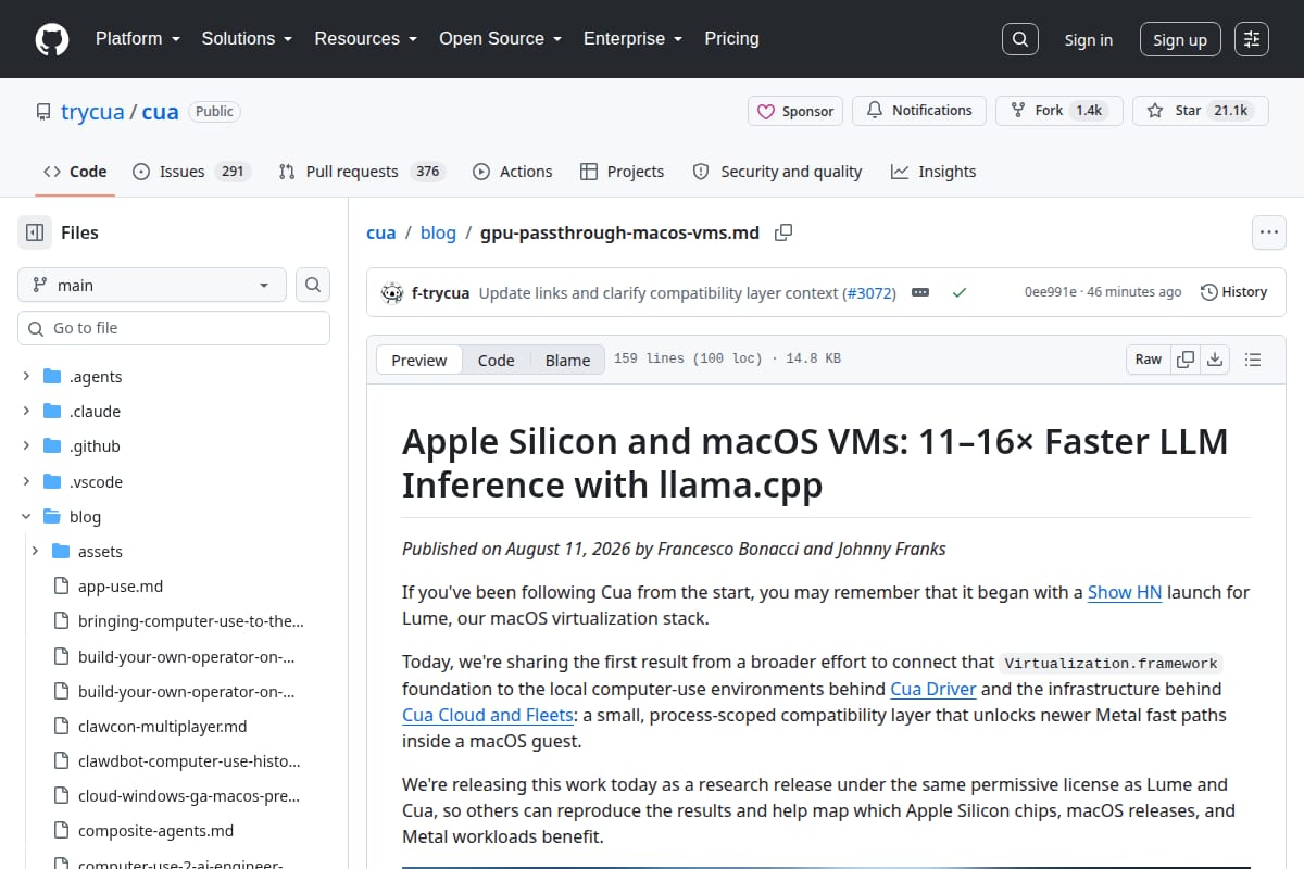 Apple Silicon and macOS VMs: 11–16× Faster LLM Inference with llama.cpp thumbnail