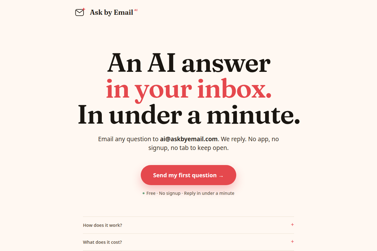 Ask by Email screenshot