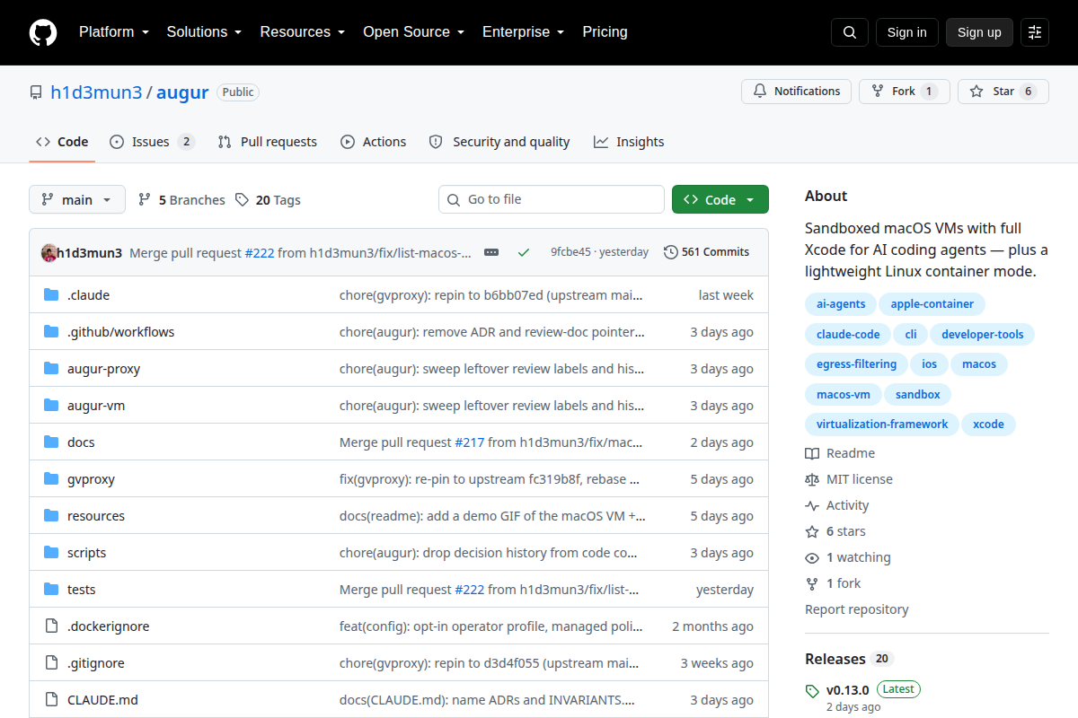Augur screenshot