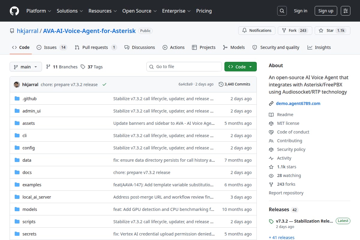 AVA AI Voice Agent for Asterisk screenshot