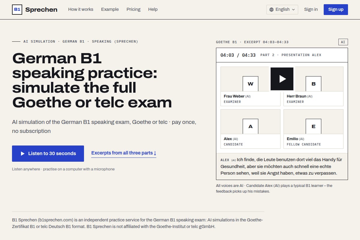 B1 Sprechen screenshot