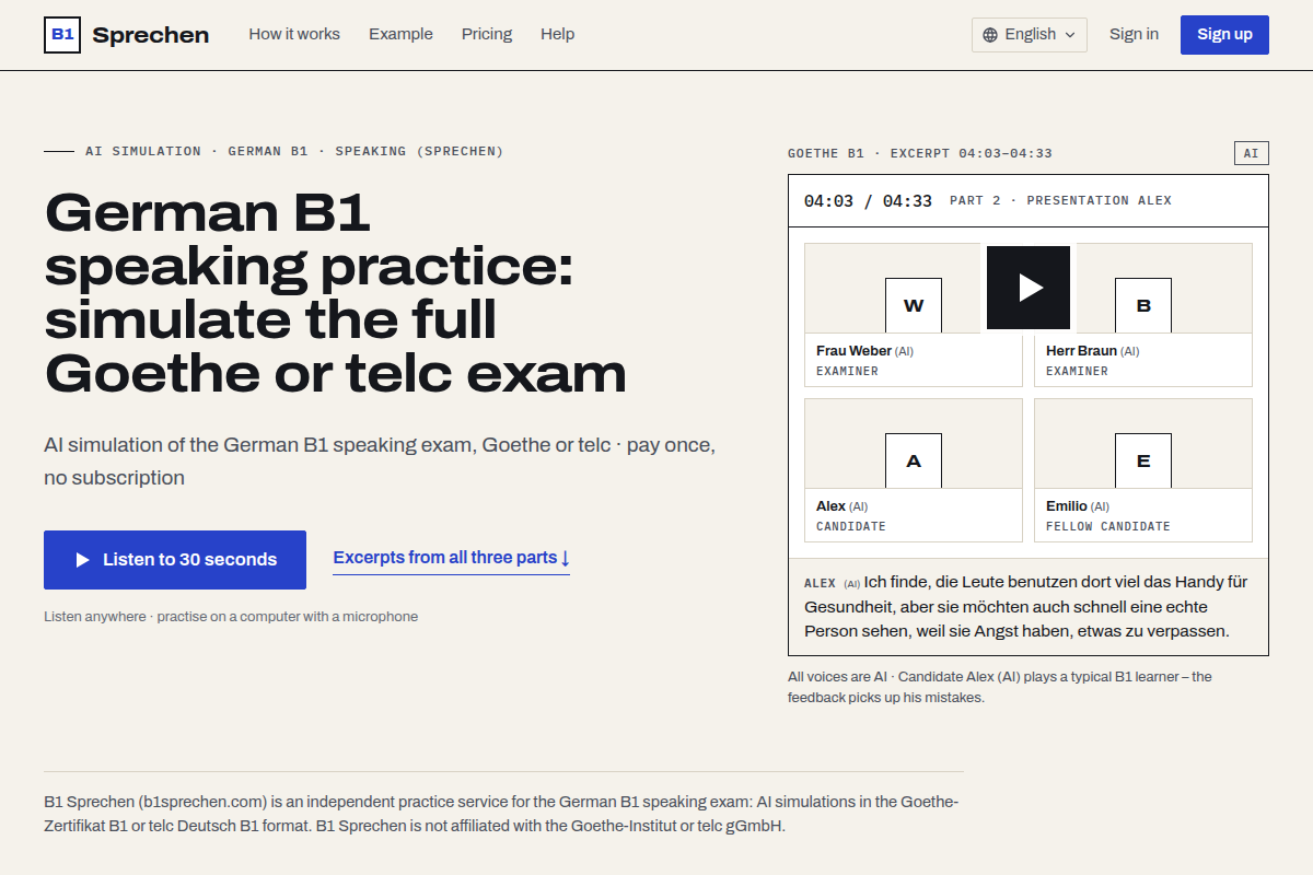 B1 Sprechen screenshot