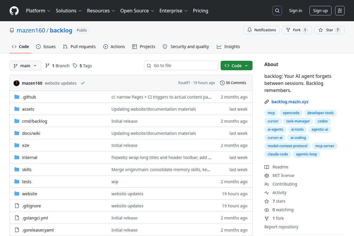Backlog screenshot