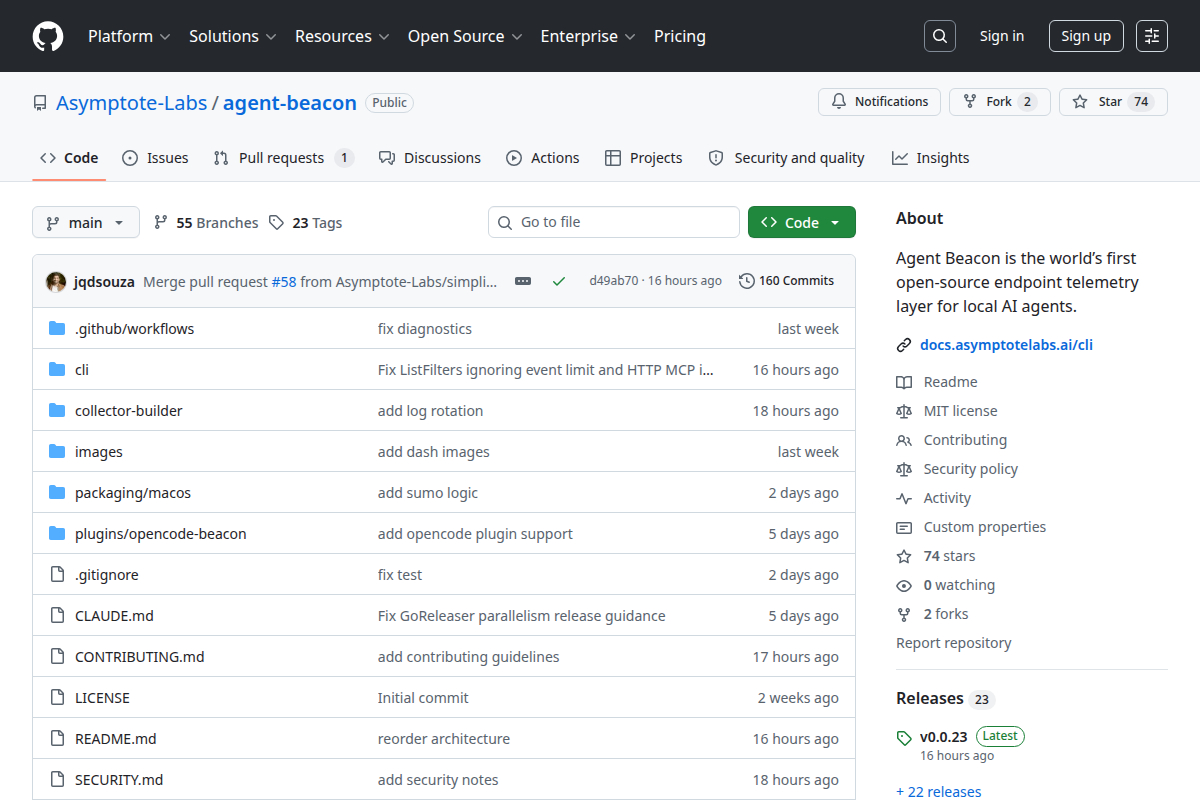 Beacon screenshot