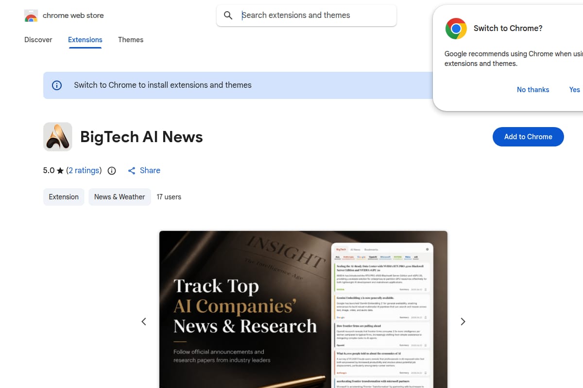 BigTech AI News screenshot