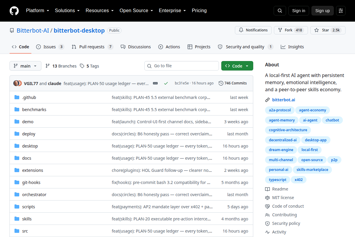 Bitterbot screenshot