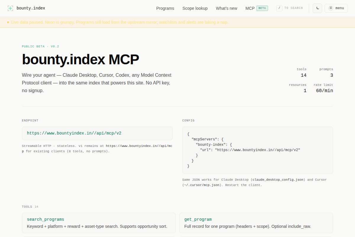bounty.index MCP server thumbnail