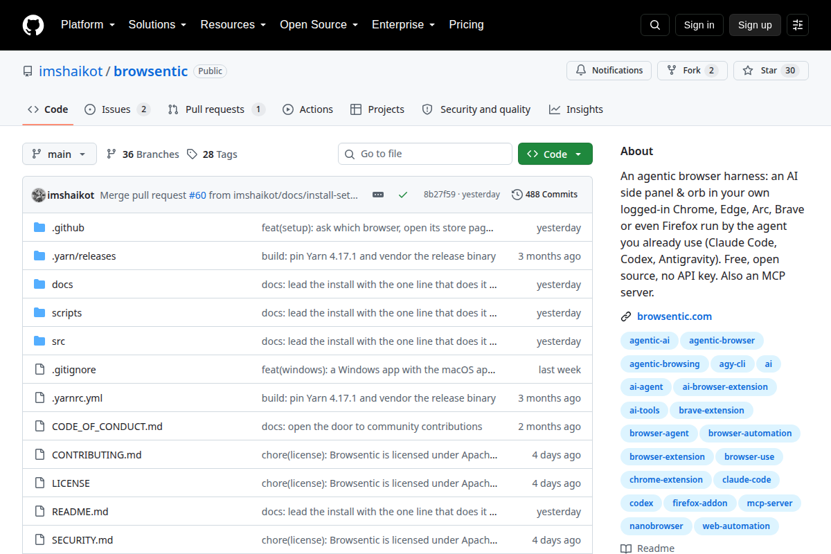 Browsentic screenshot