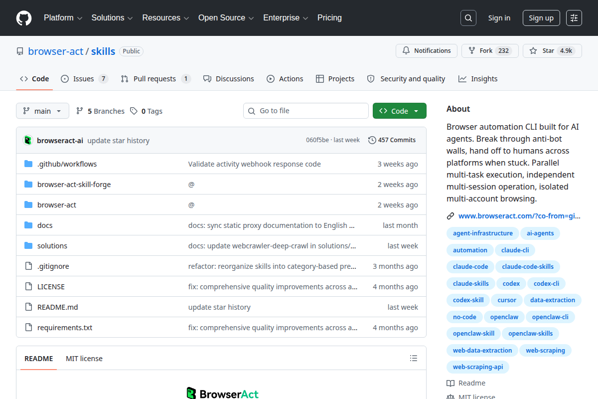 BrowserAct Skills screenshot