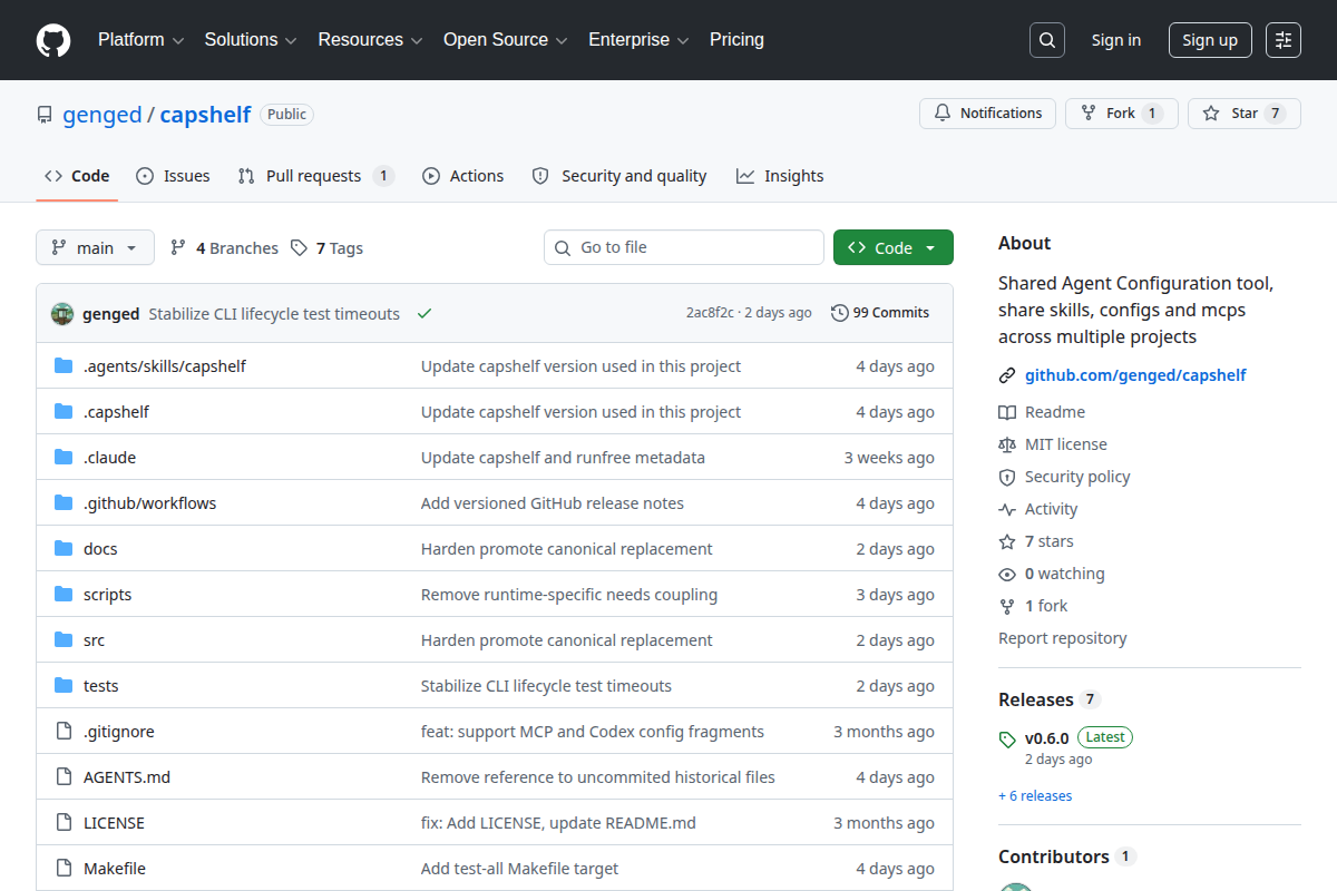 Capshelf screenshot