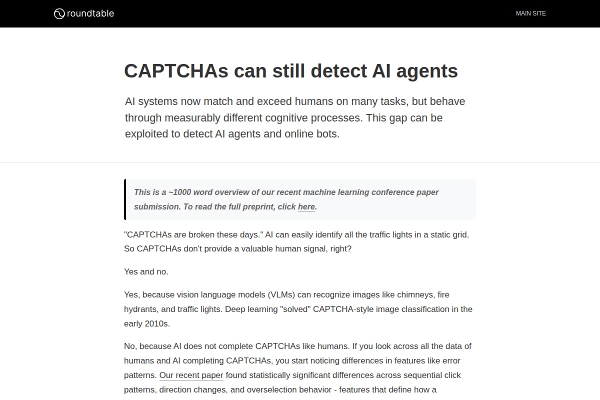 CAPTCHAs can still detect AI agents thumbnail