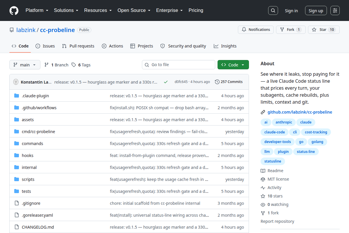 cc-probeline screenshot