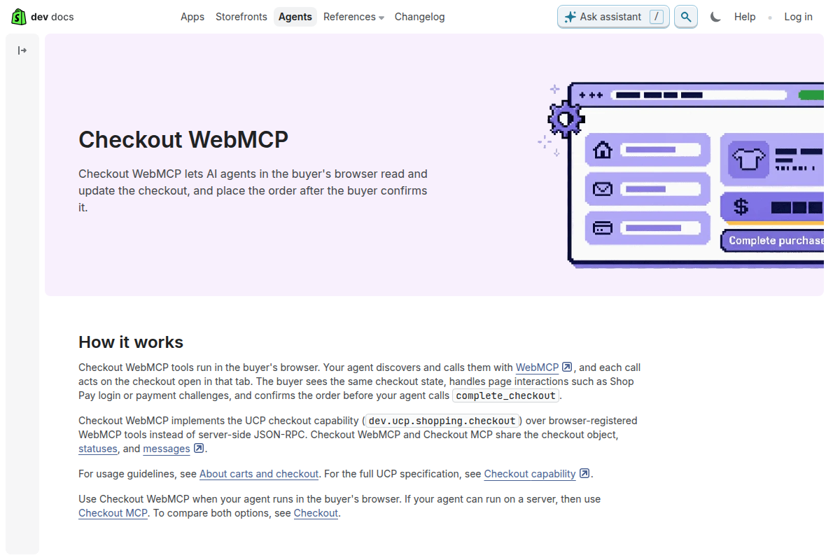 Checkout WebMCP screenshot