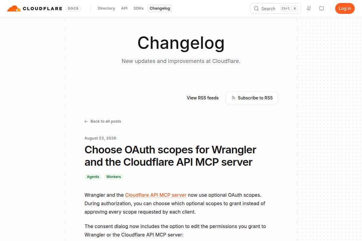 Choose OAuth scopes for Wrangler and the Cloudflare API MCP server thumbnail