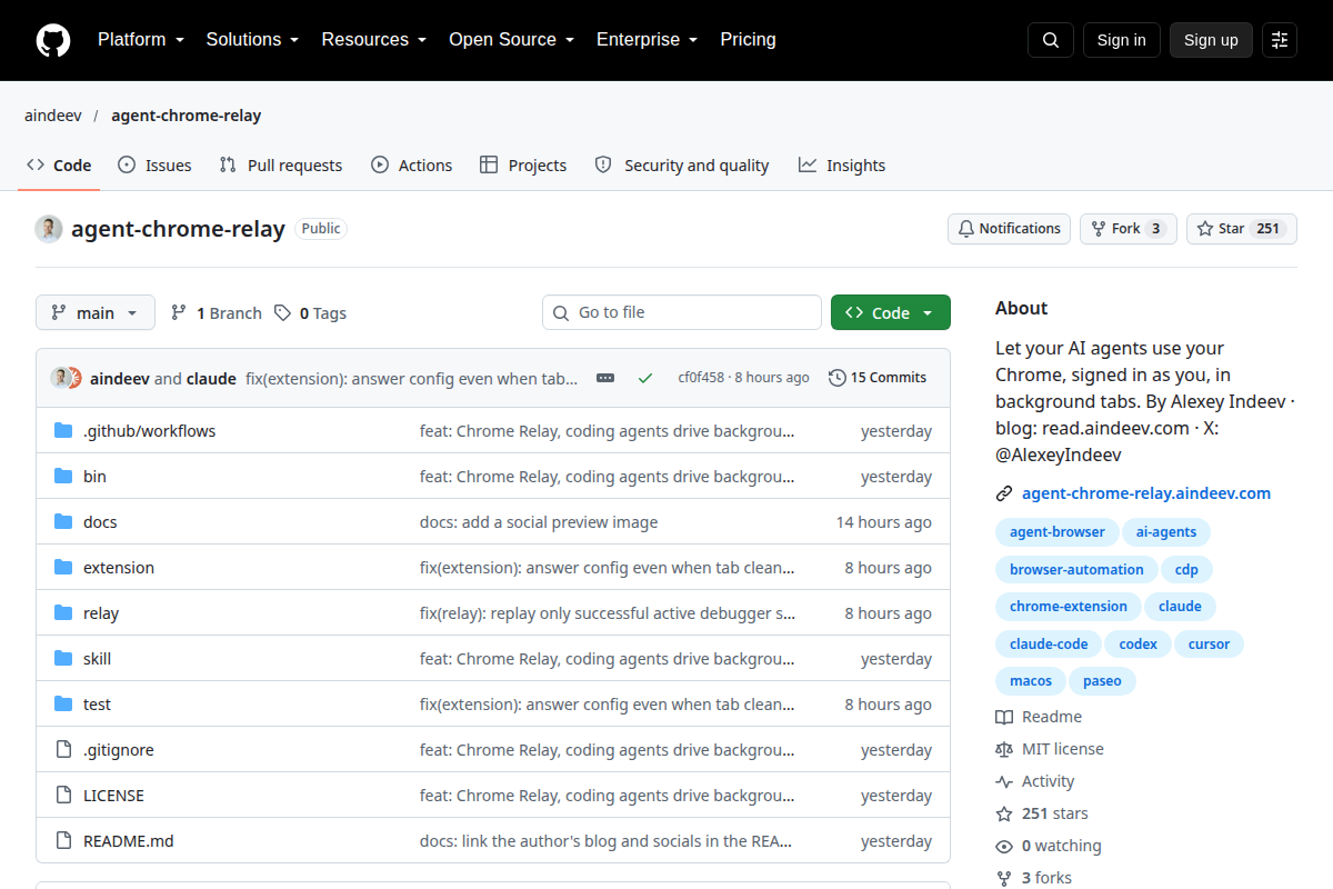 Chrome Relay screenshot