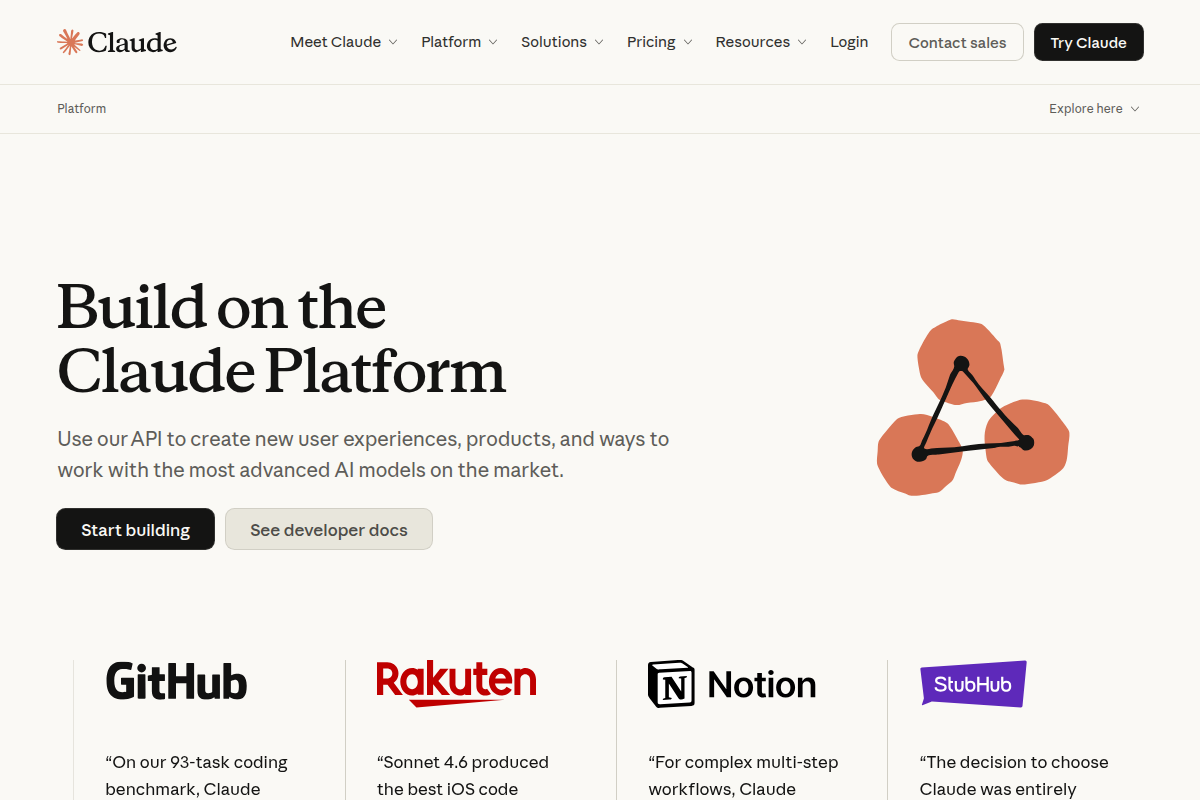 Claude API screenshot