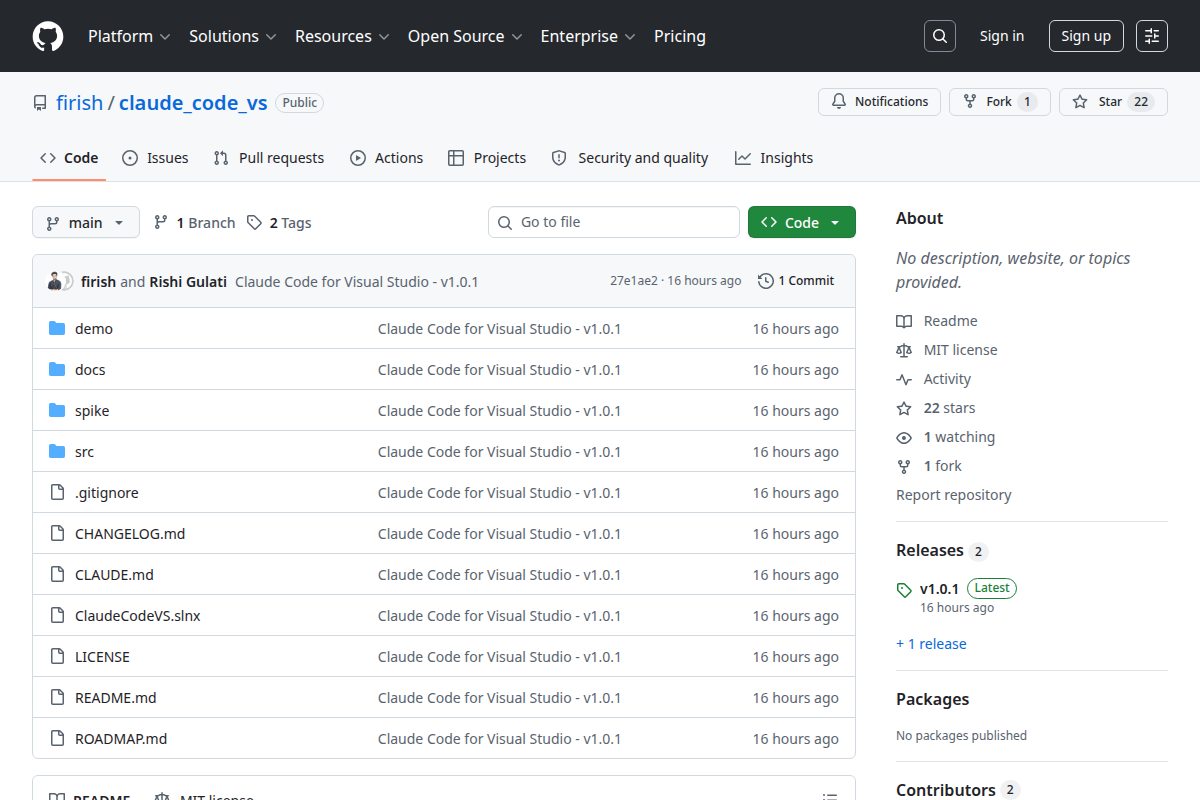 Claude Code for Visual Studio screenshot