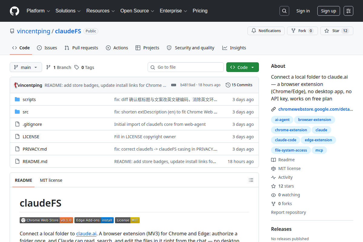 claudeFS screenshot