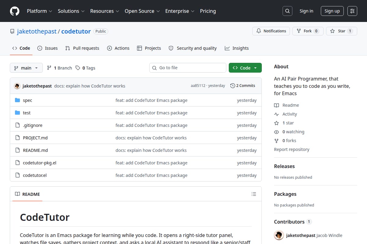 CodeTutor screenshot