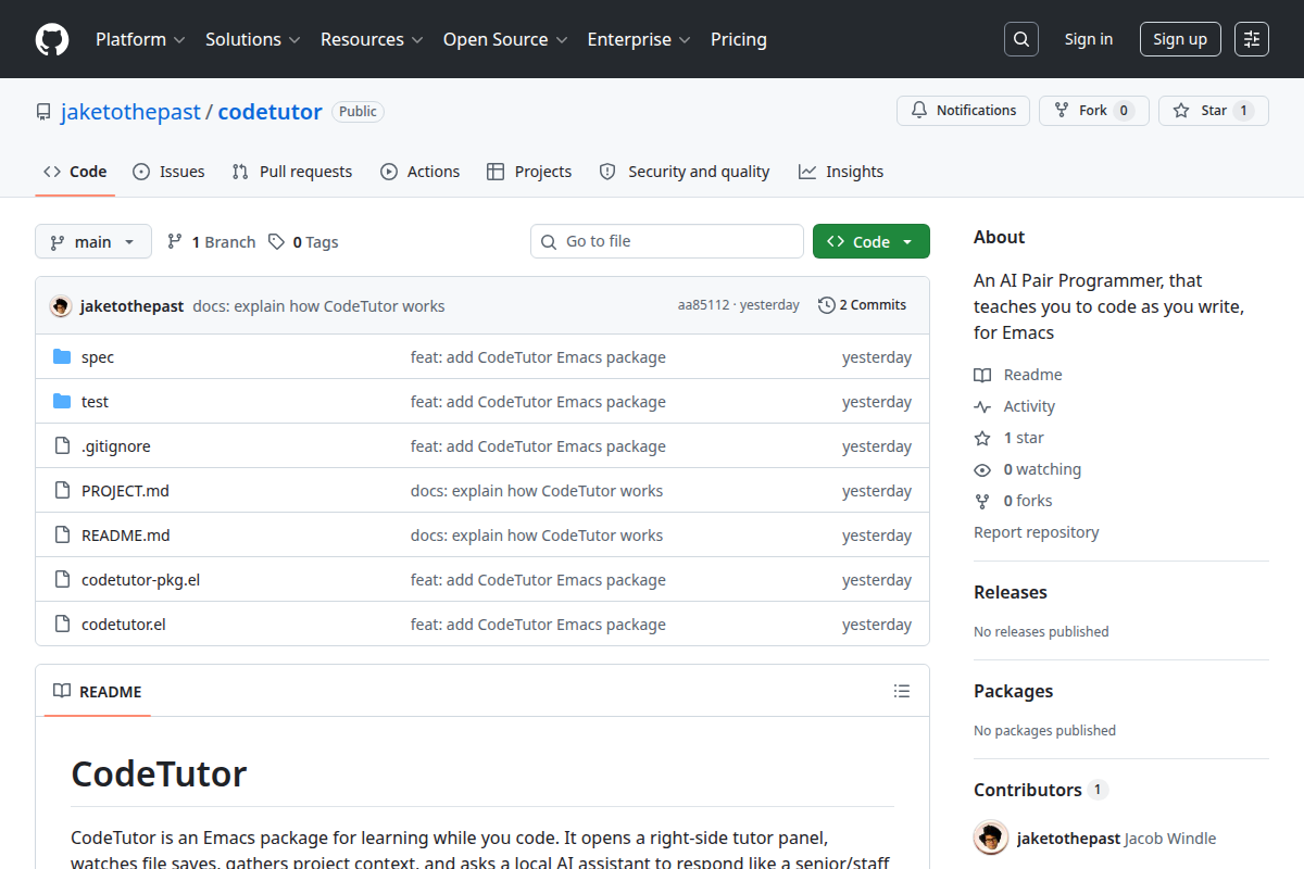 CodeTutor screenshot