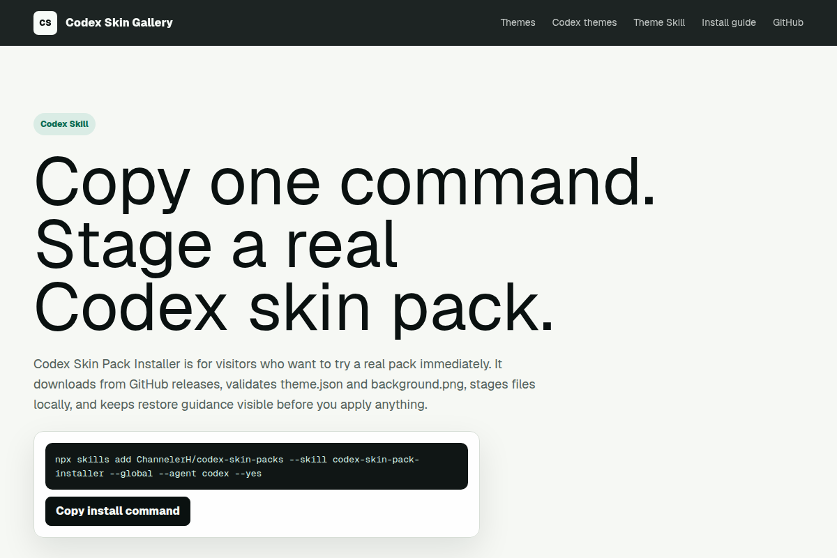 Codex Skin Pack Installer screenshot