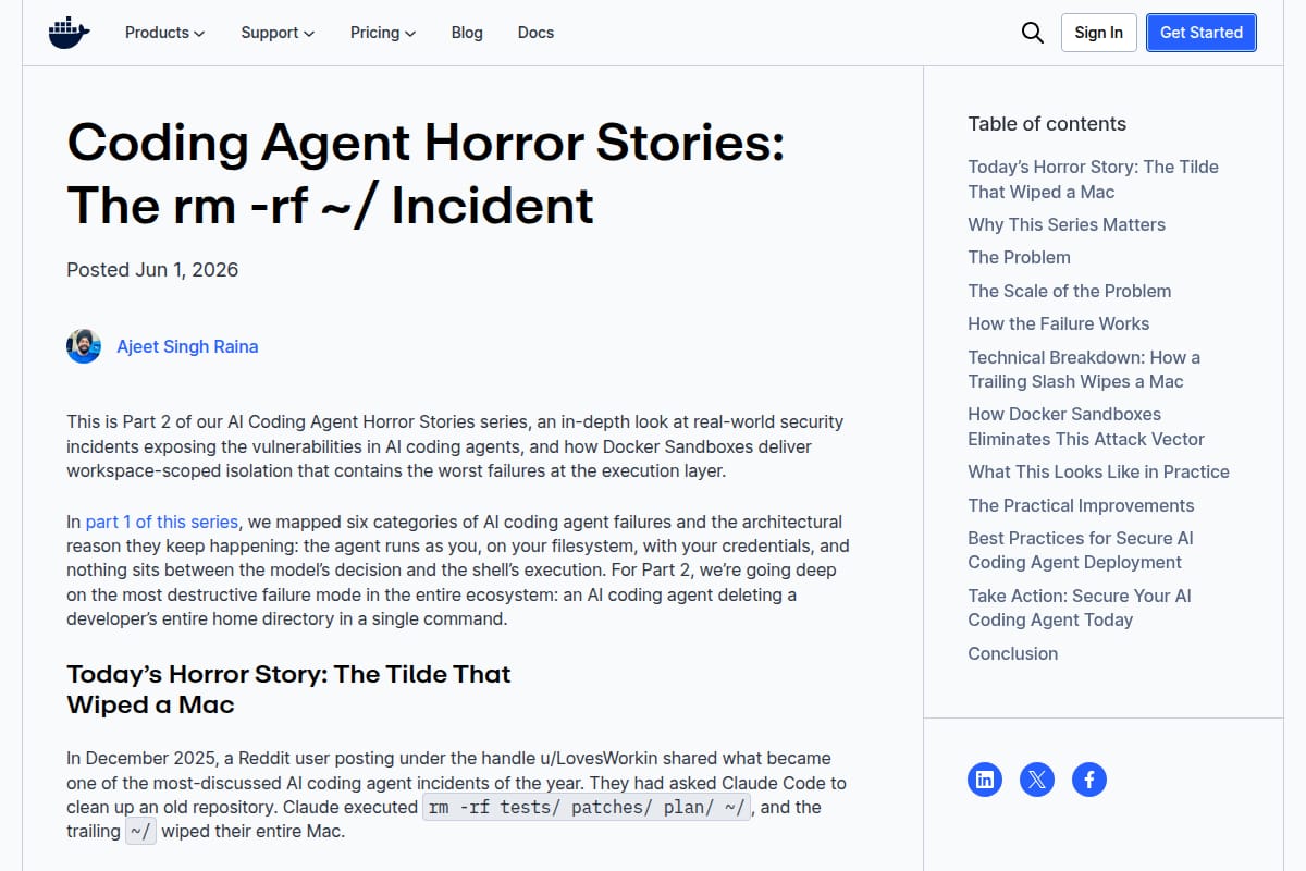 Coding Agent Horror Stories: The rm -rf ~/ Incident thumbnail
