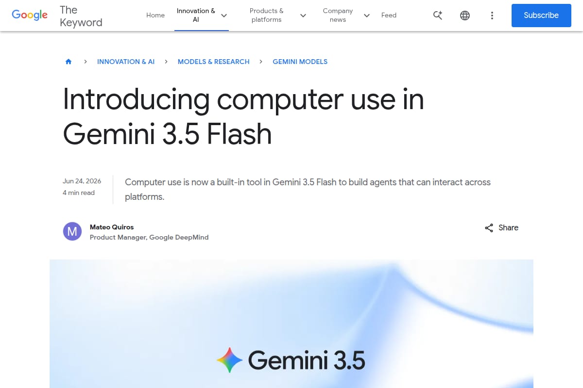 Computer use in Gemini 3.5 Flash thumbnail