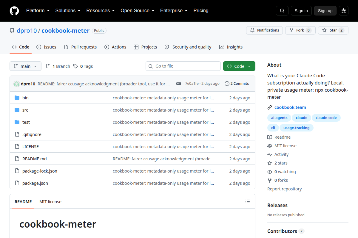 cookbook-meter screenshot