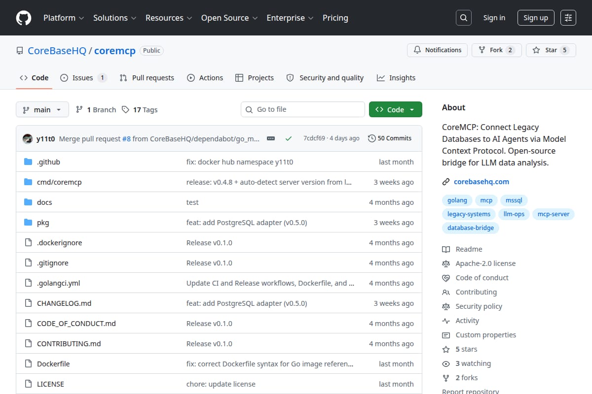 CoreMCP screenshot