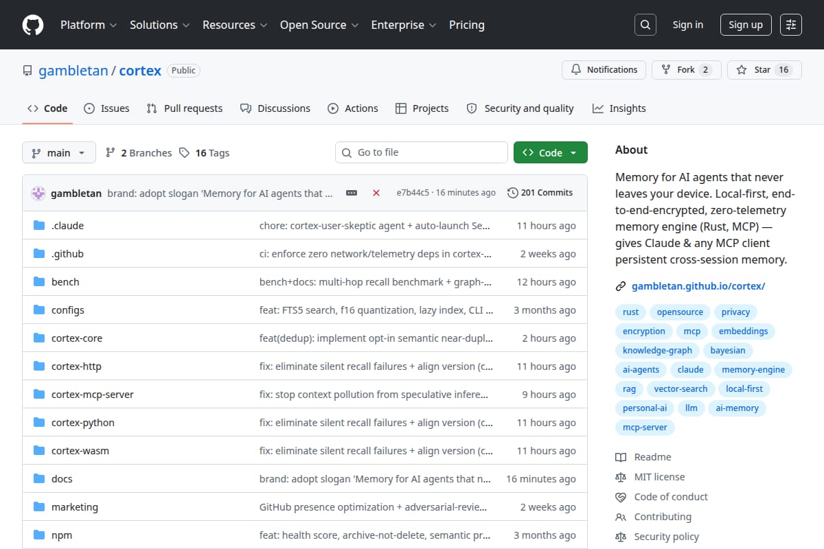 Cortex screenshot