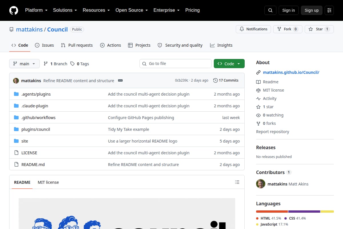 Council screenshot