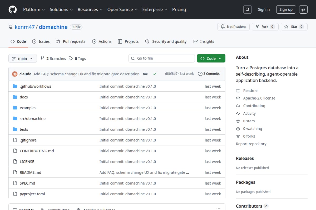 dbmachine screenshot