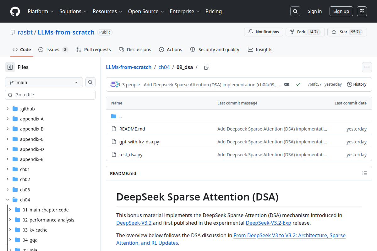 DeepSeek Sparse Attention screenshot