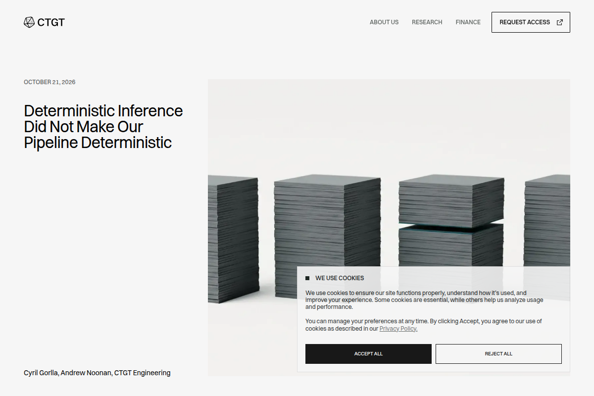 Deterministic Inference Did Not Make Our Pipeline Deterministic screenshot