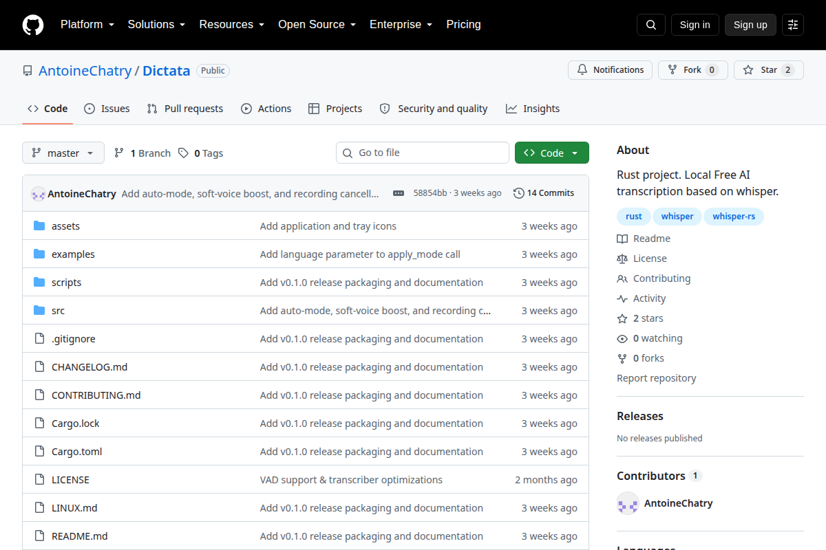 Dictata screenshot