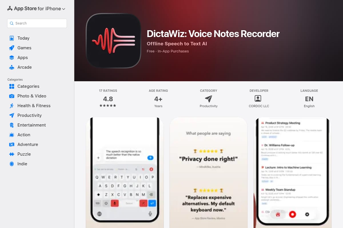 DictaWiz: Voice Notes Recorder thumbnail